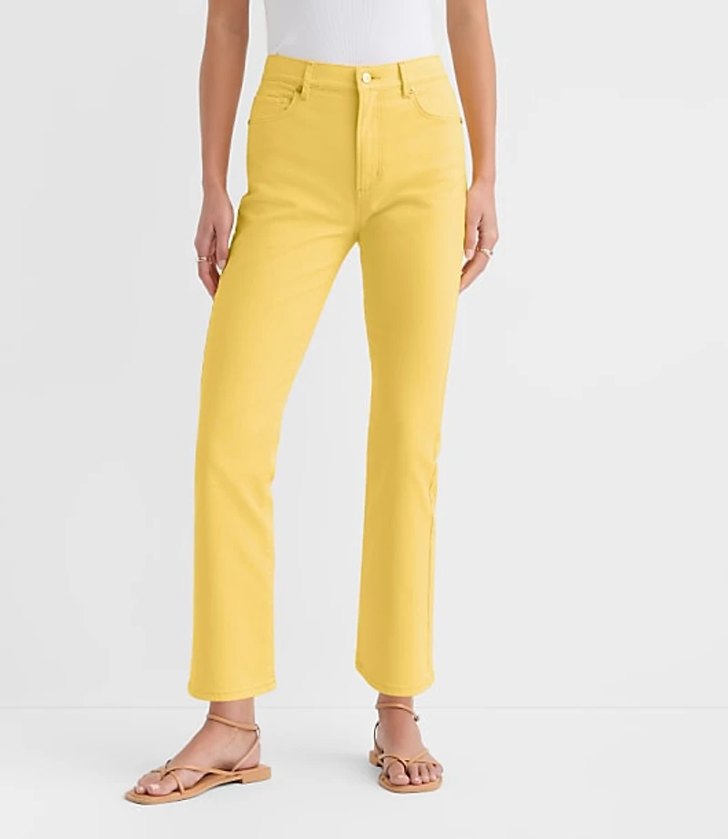 Rivete High Rise Kick Crop Jeans Daffodil Bloom