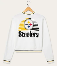 Junk Food Pittsburgh Steelers Striped Ribbed Cropped Fleece