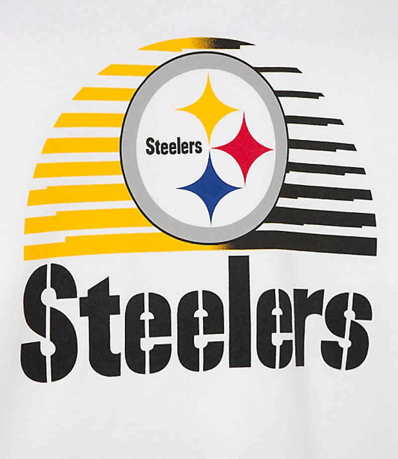 Junk Food Pittsburgh Steelers Striped Ribbed Cropped Fleece