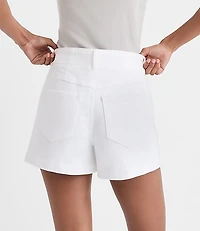 Rivete Double Shank High Rise Denim Shorts White