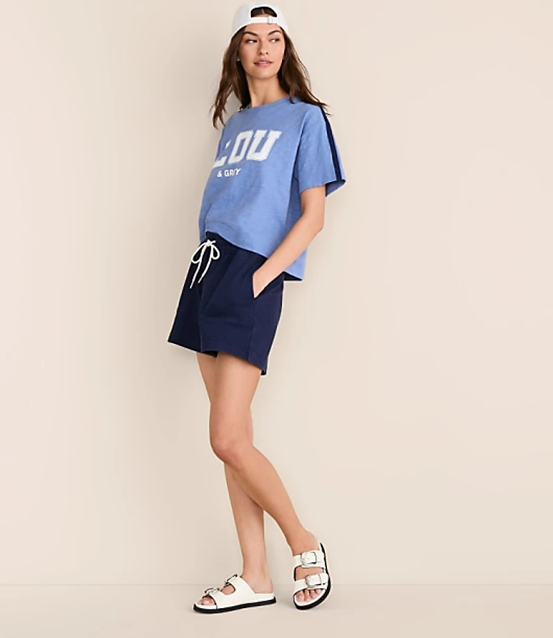 Lou & Grey Shoulder Stripe Soft Slub Logo Tee