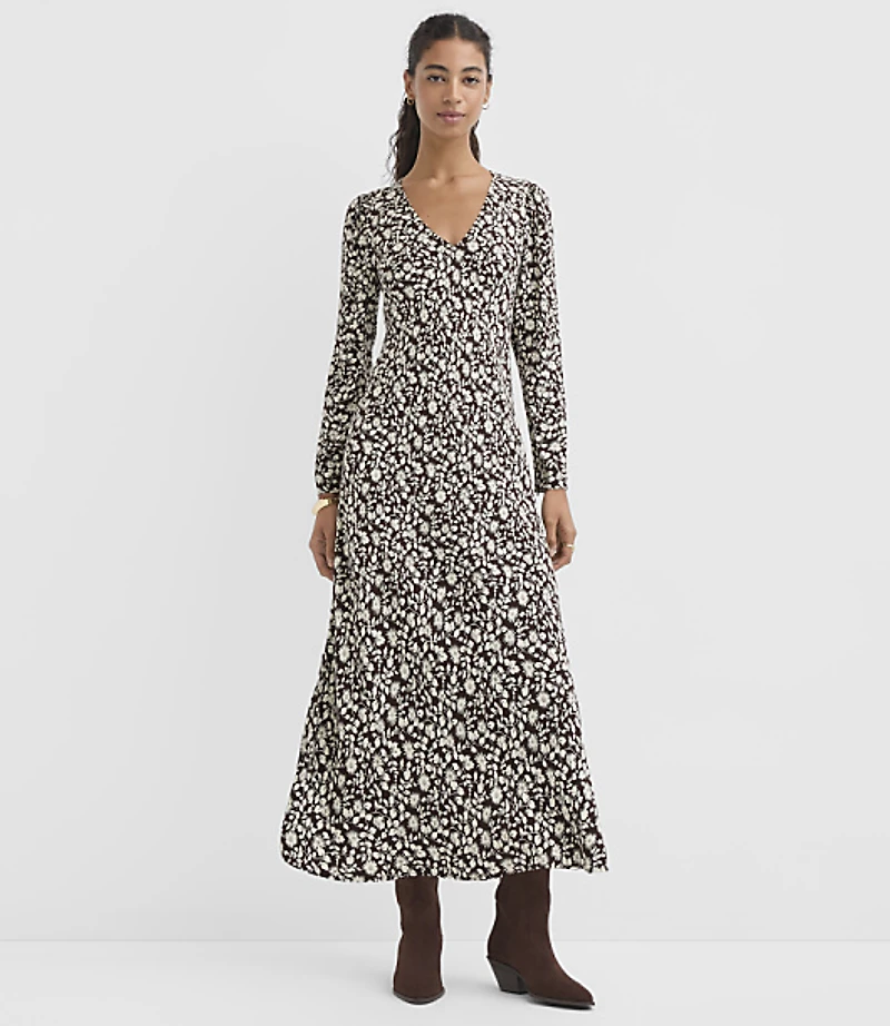 Garden V-Neck Bias Maxi Dress