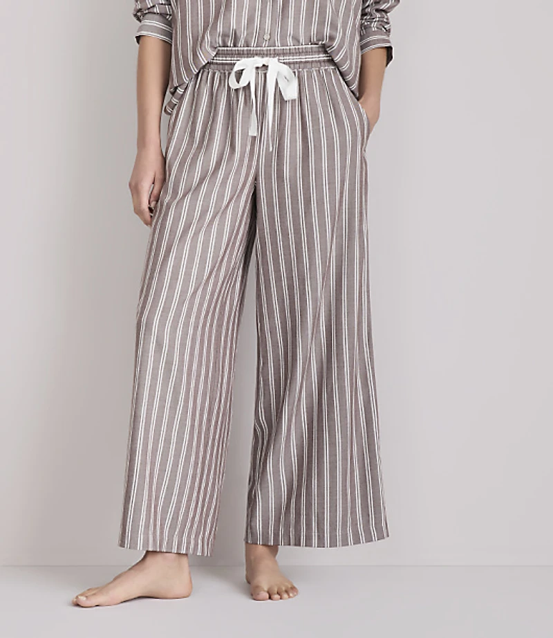 Lou & Grey Striped Twill Wide Leg Crop Pajama Pants