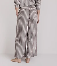 Lou & Grey Striped Twill Wide Leg Crop Pajama Pants