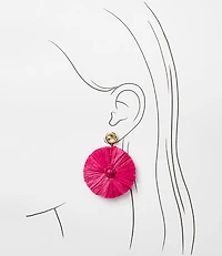 Raffia Circle Drop Earrings
