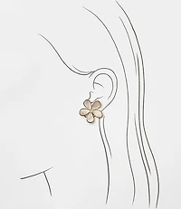 Mother Of Pearl Flower Stud Earrings