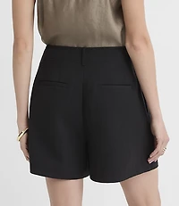 Petite Pleated A-Line Shorts Twill