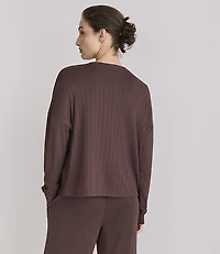 Lou & Grey Brushed Pointelle Henley Pajama Top