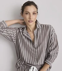 Lou & Grey Striped Twill Pajama Shirt