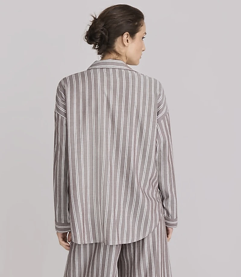 Lou & Grey Striped Twill Pajama Shirt