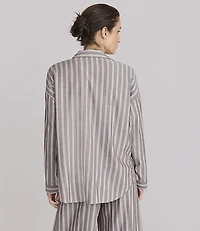 Lou & Grey Striped Twill Pajama Shirt