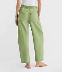 Rivete Curvy Utility High Rise Pull On Jeans in Shale Green