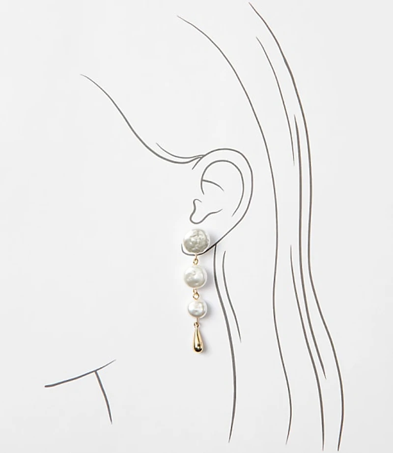 Pearlized Linear Drop Earrings