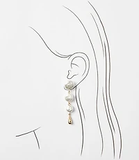 Pearlized Linear Drop Earrings