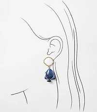 Mother Of Pearl Seashell & Fish Drop Earrings