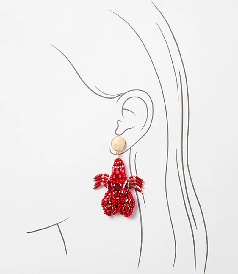 Lobster Beaded Statement Earrings