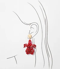 Lobster Beaded Statement Earrings