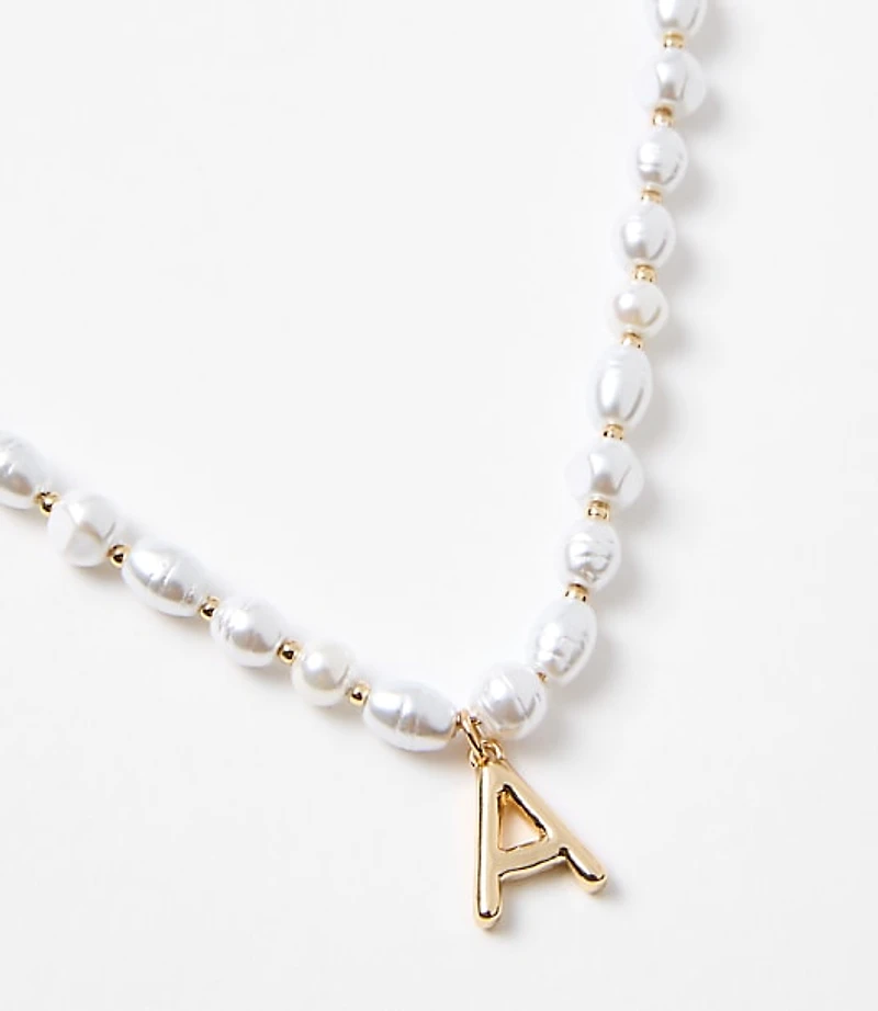 Pearlized Initial Necklace