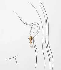 Pearlized Fish Stud Earrings