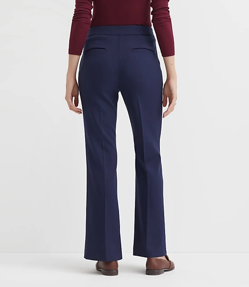 Pintucked Flare Pants Twill