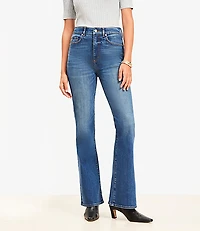 Petite High Rise Slim Flare Jeans Vintage Dark Indigo Wash