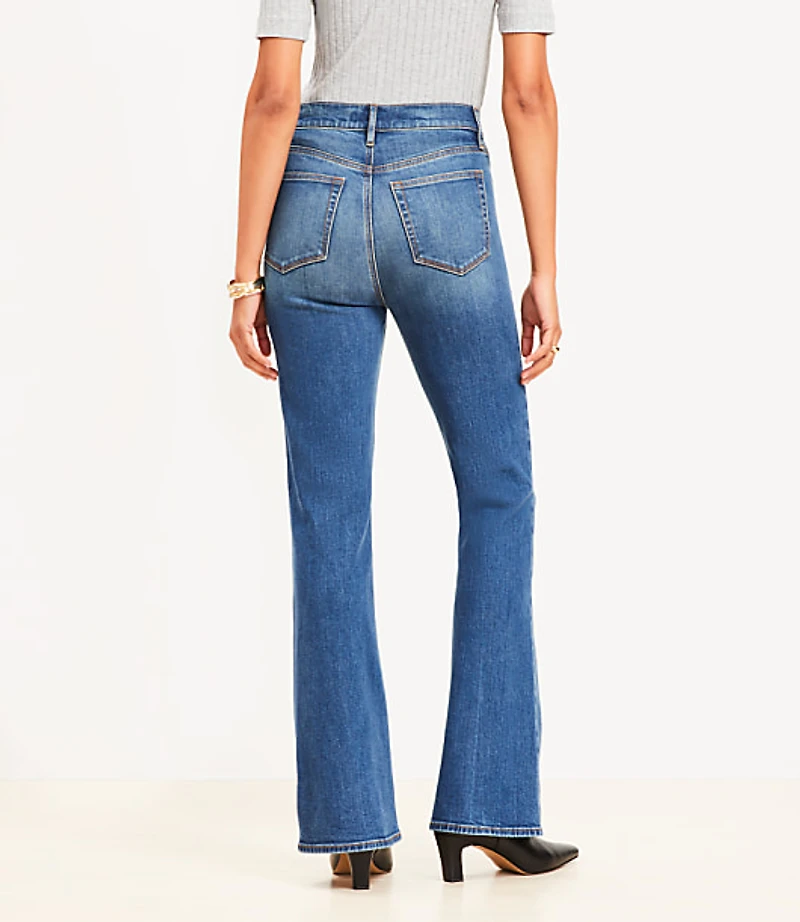Petite High Rise Slim Flare Jeans Vintage Dark Indigo Wash