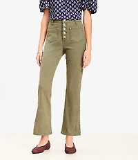 Patch Pocket High Rise Kick Crop Jeans Evening Olive