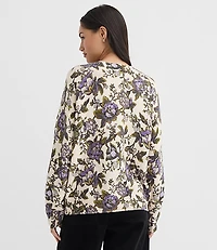Floral Blouson Sleeve Sweater