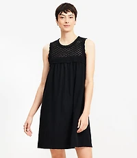 Crochet Yoke Mini Dress