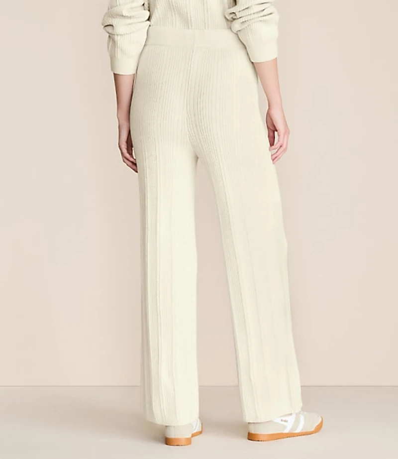 Lou & Grey Heathered Ribbed Wide Leg Sweater Pants