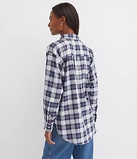 Clip Plaid Everyday Oversized Pocket Shirt