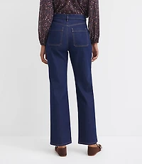 High Rise Straight Utility Jeans Classic Rinse Wash
