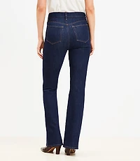 Pintucked High Rise Slim Flare Jeans Classic Rinse Wash