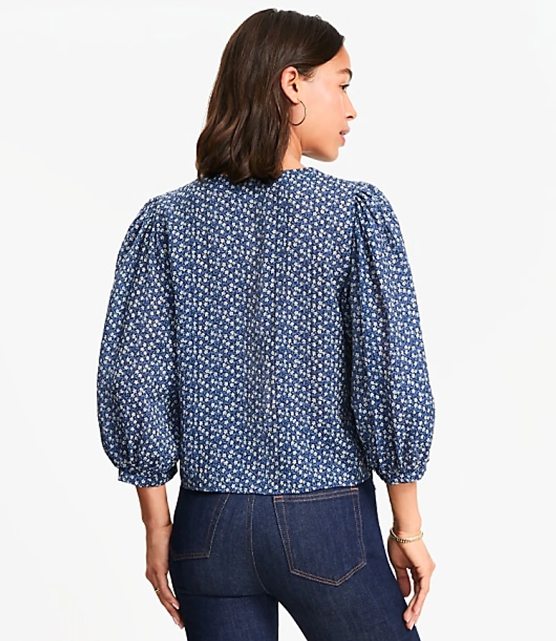 Garden Balloon Sleeve Blouse