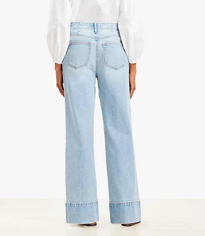 Curvy High Rise Wide Leg Jeans Vintage Light Indigo Wash