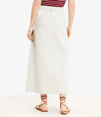 Front Slit Seamed Midi Pocket Skirt