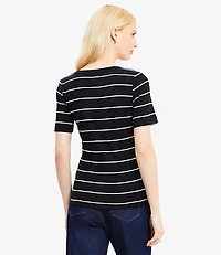Stripe Ribbed Scoop Neck Tee