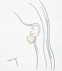 Mother Of Pearl Heart Statement Earrings