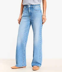 Petite High Rise Wide Leg Jeans Vintage Indigo