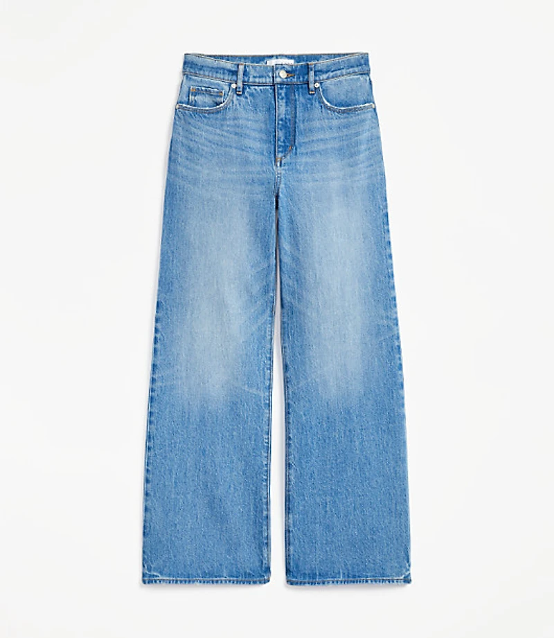 Petite High Rise Wide Leg Jeans Vintage Indigo