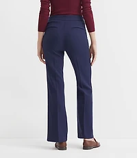 Petite Curvy Pintucked Flare Pants Twill