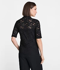 LOFT Versa Lace Elbow Sleeve Turtleneck Top