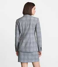 LOFT Versa Plaid Seasonless Stretch Double Breasted Blazer