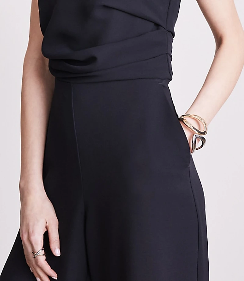 Petite LOFT Versa Crepe Drape Strapless Jumpsuit