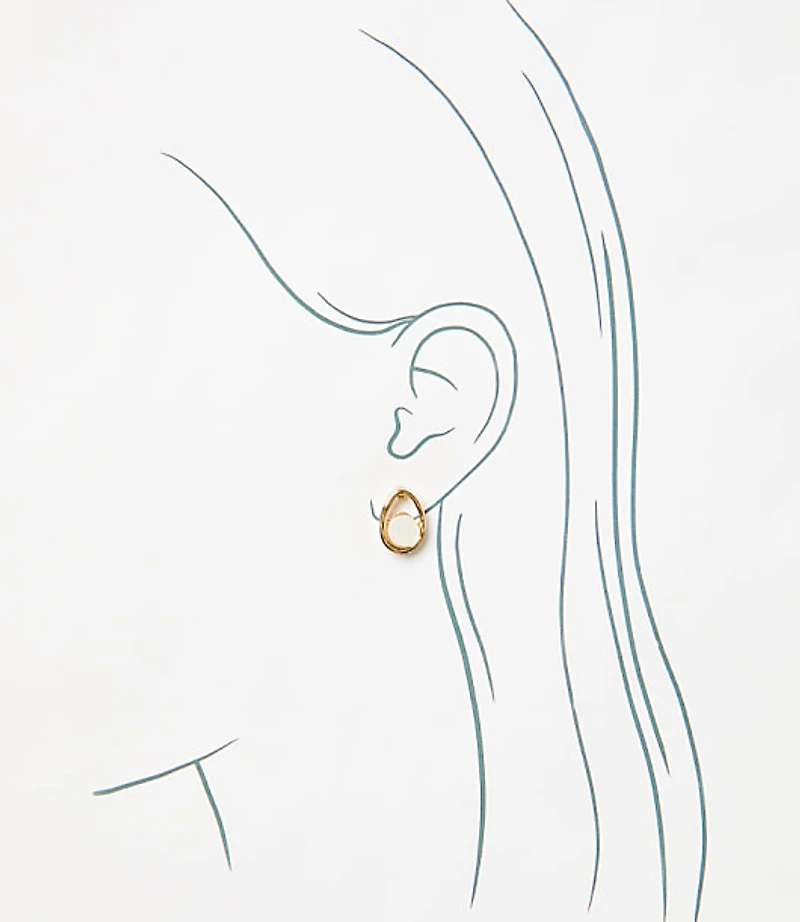 Mother Of Pearl Center Stud Earrings