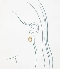 Mother Of Pearl Center Stud Earrings