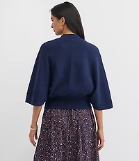 Petite Ribtrim Mock Neck Cape Sweater