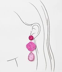 Linear Fabric Wrapped Statement Earrings