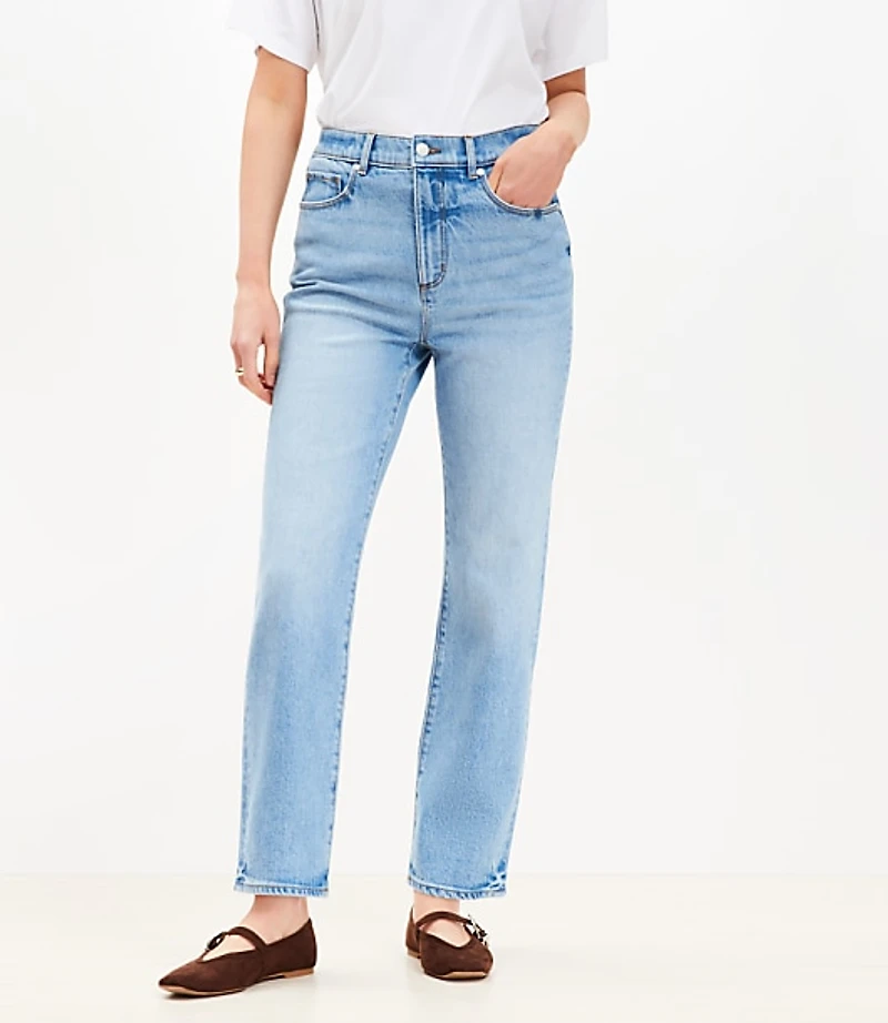 Petite High Rise Straight Jeans Bright Vintage Wash