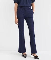 Tab Waist Boot Cut Pants in Bi-Stretch